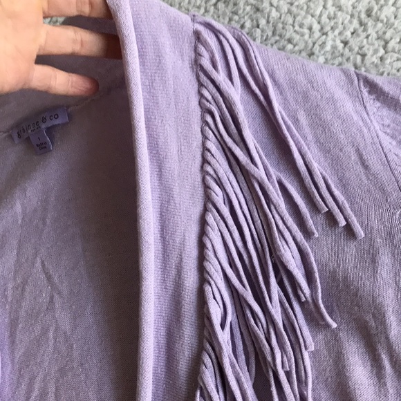 Grainne & Co linen blend fringe cardigan 1 S - Picture 6 of 10